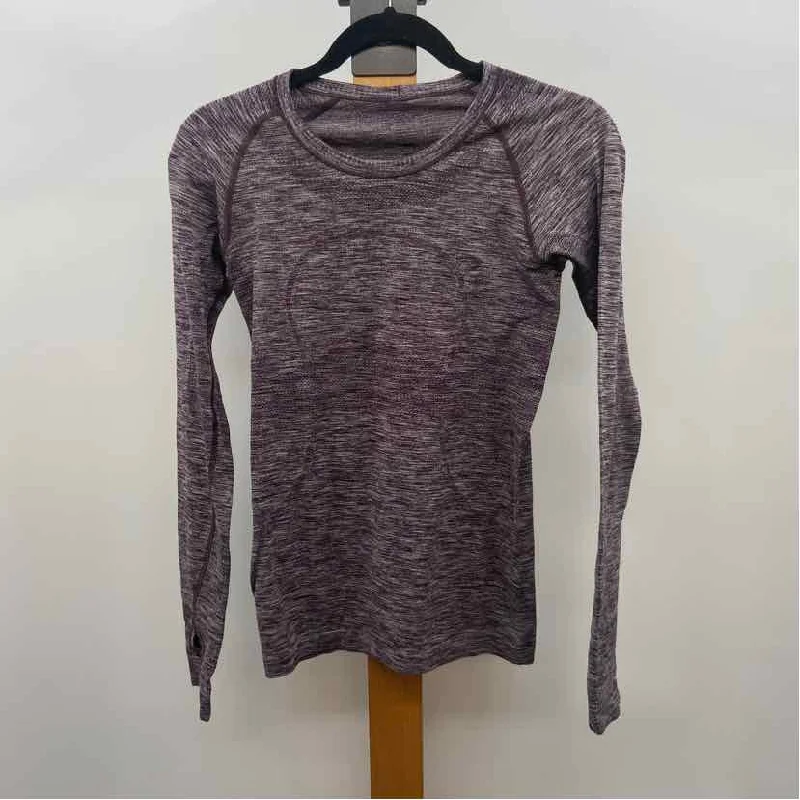 Lululemon Women's Size 6 Wine Heathered Long Sleeve Shirt