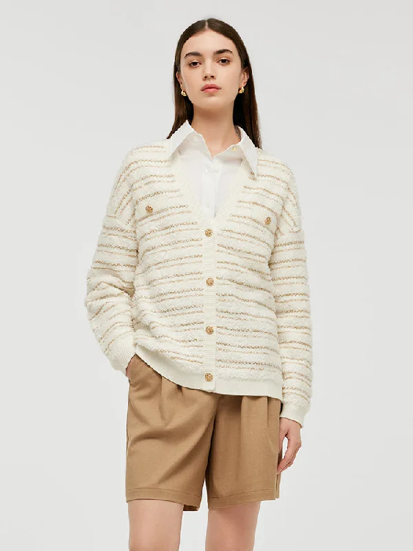 Tencel Wool Single-Breasted Women Cardigan