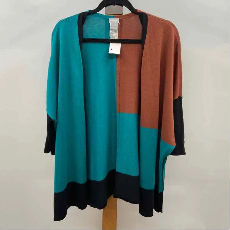 Chico's Women's Size XS Teal block Cardigan