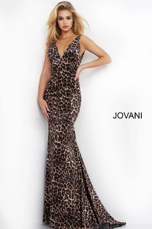 Jovani 8011 Long Prom Animal Print Formal Dress Sale