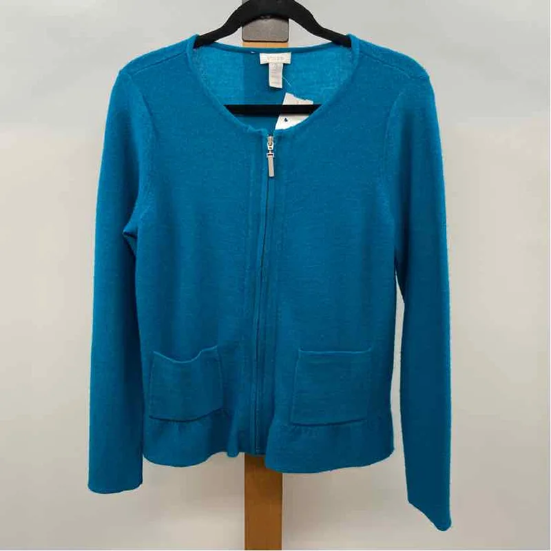 Chico's Women's Size S Turquoise Solid Cardigan