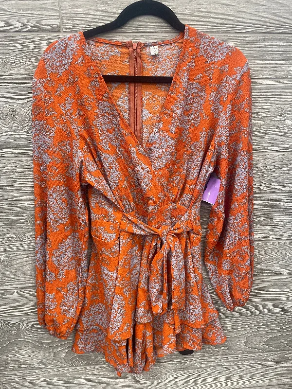 Orange Romper Clothes Mentor, Size L