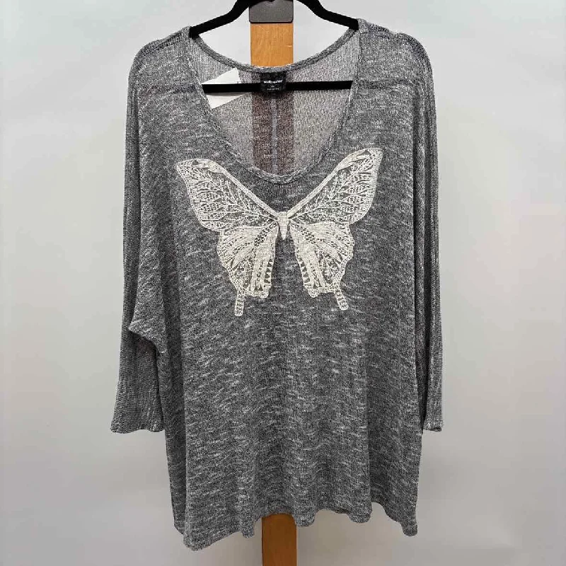 wallpaper Women's Size 2X Black Butterfly Tunic