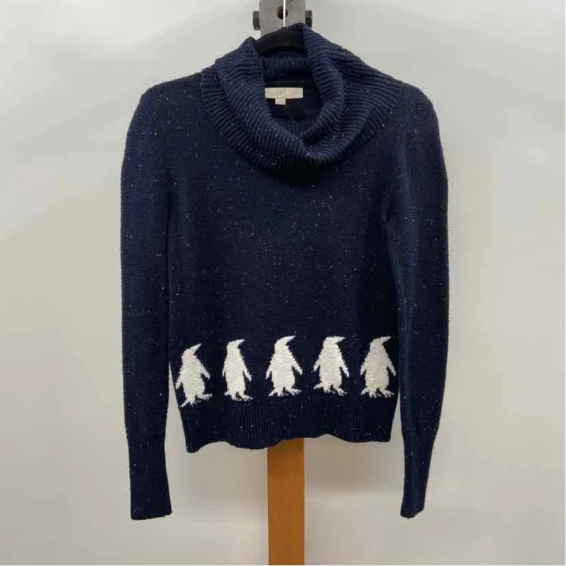 Loft Women's Size XS Navy Penguins Sweater