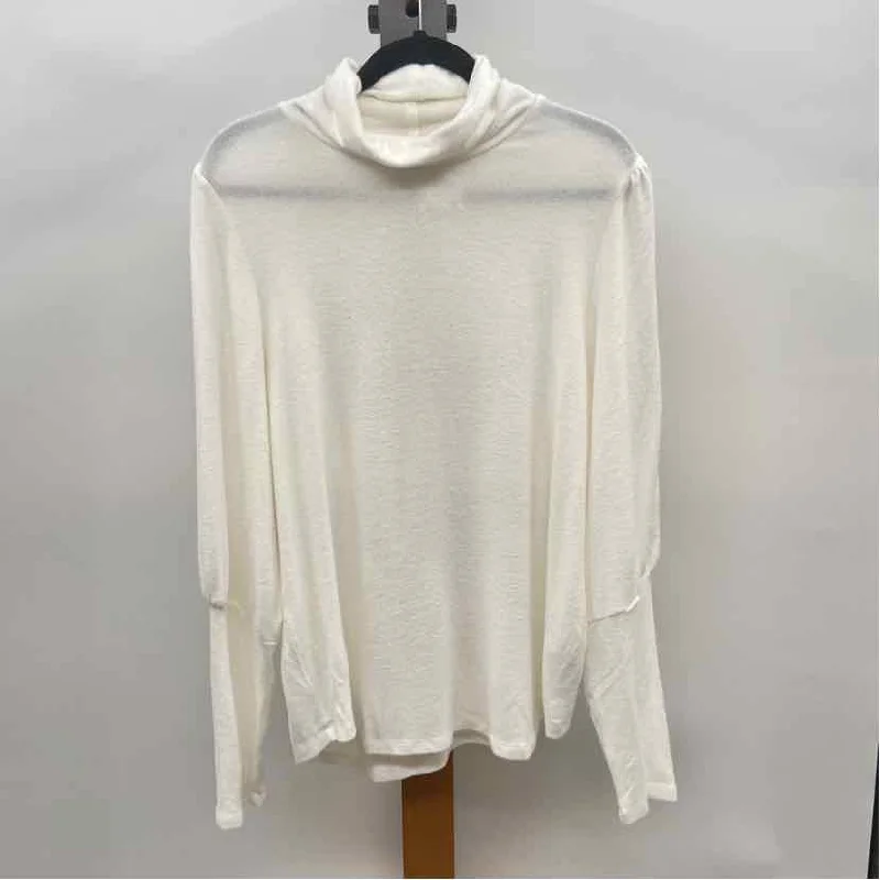 Anthropologie Women's Size XL Ivory Solid Long Sleeve Shirt