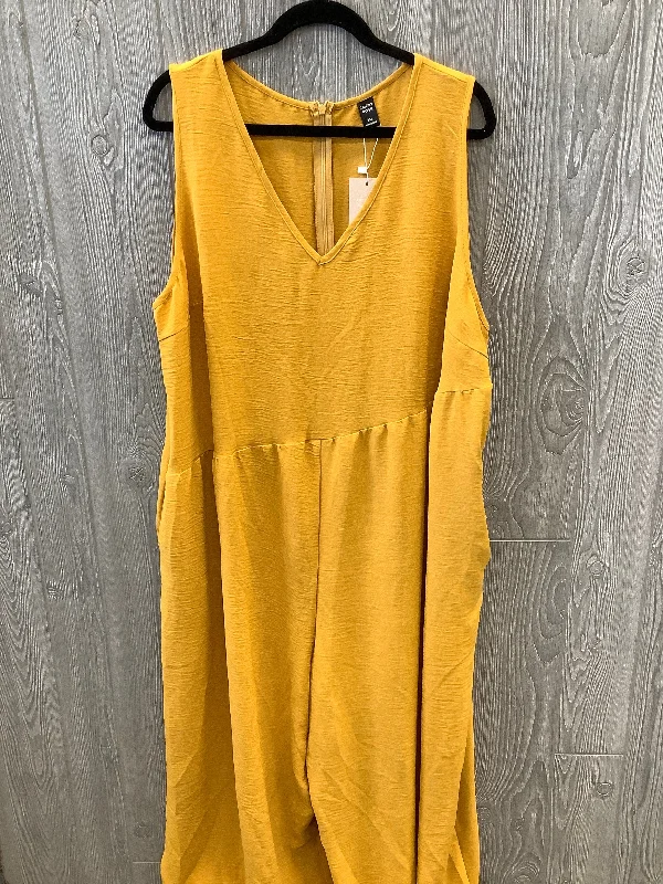 Jumpsuit By Clothes Mentor In Yellow, Size: 3x