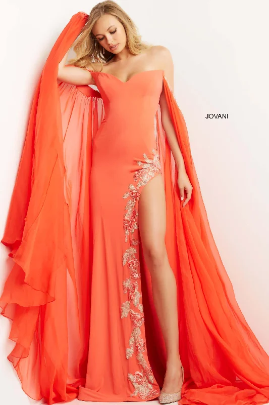 Jovani 07419 Off Shoulder Long Evening Dress