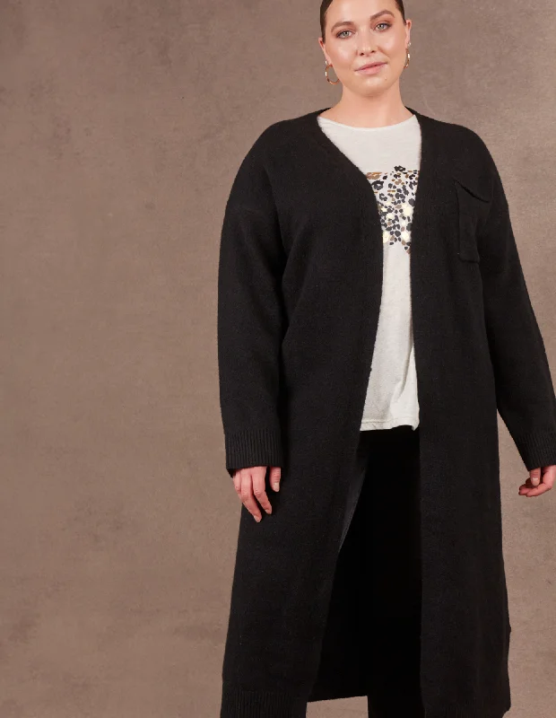 Paarl Longline Cardigan- Ebony - Eb & Ive