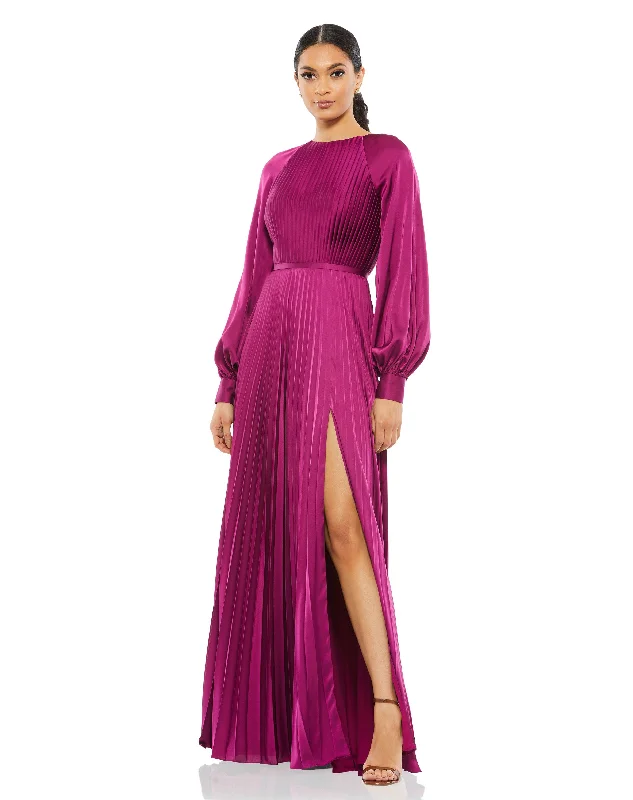 Mac Duggal 26590 Long Sleeve Formal Pleated Dress