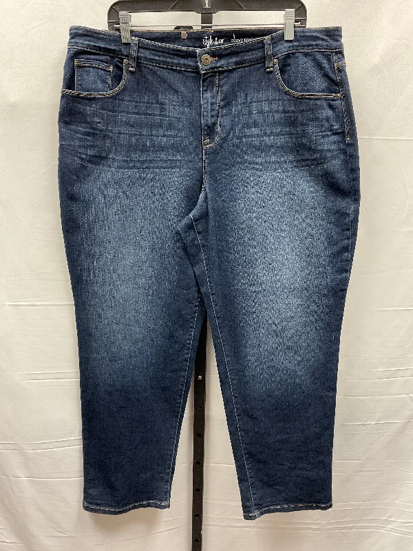 Blue Denim Jeans Boyfriend Style And Company, Size 18