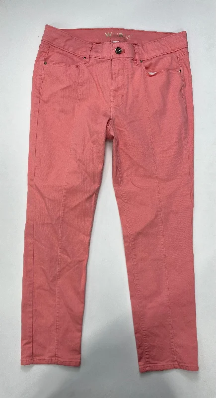 Salmon Jeans Straight White House Black Market O, Size 8