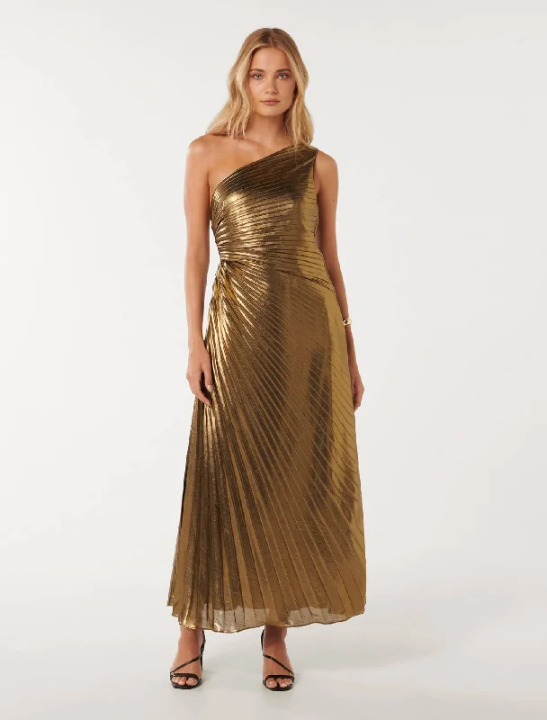 Taylah Metallic One Shoulder Dress