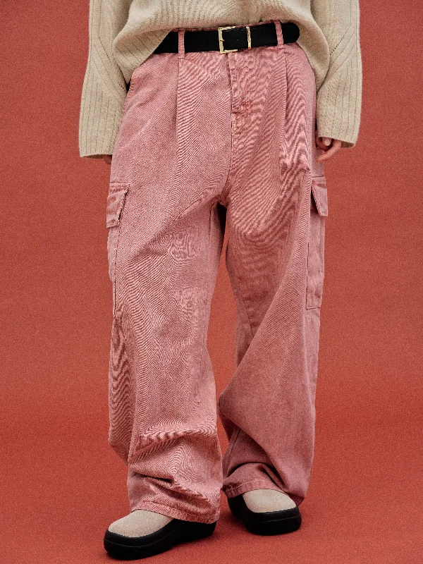 Oversized Cargo Jeans, Pink