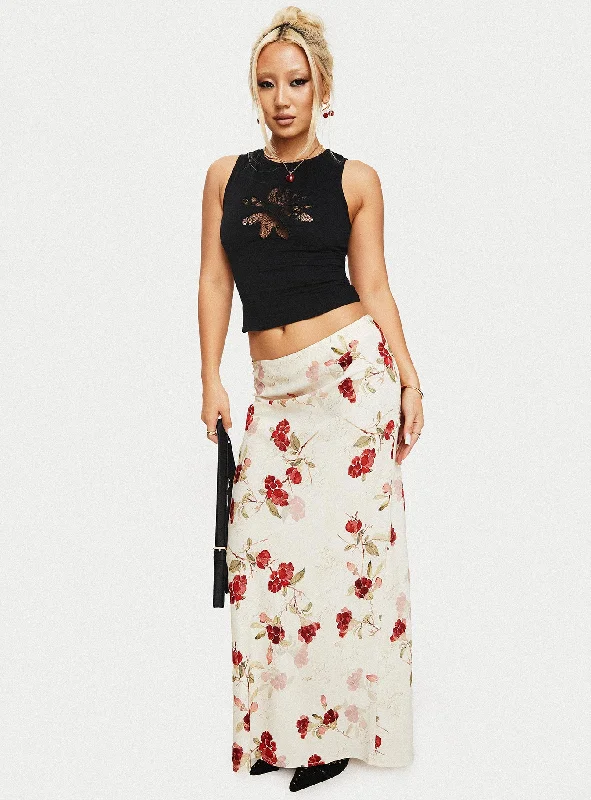 Jodie Maxi Skirt Cream / Floral