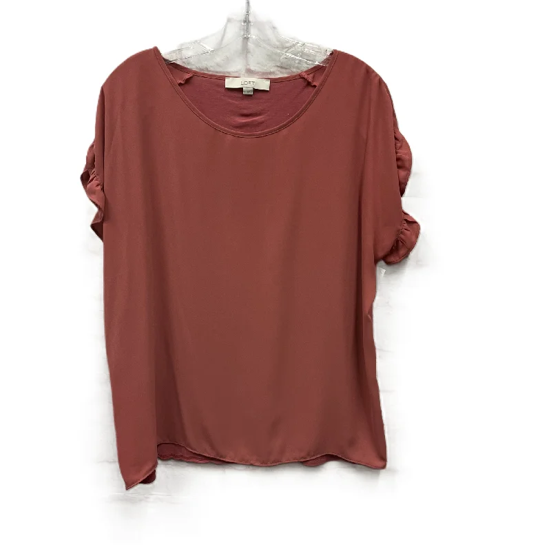 Top Short Sleeve By Loft In Orange, Size: L