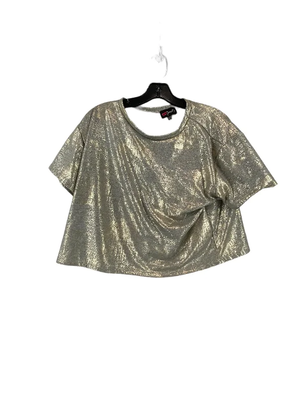 Top Short Sleeve By Poof In Gold, Size: S