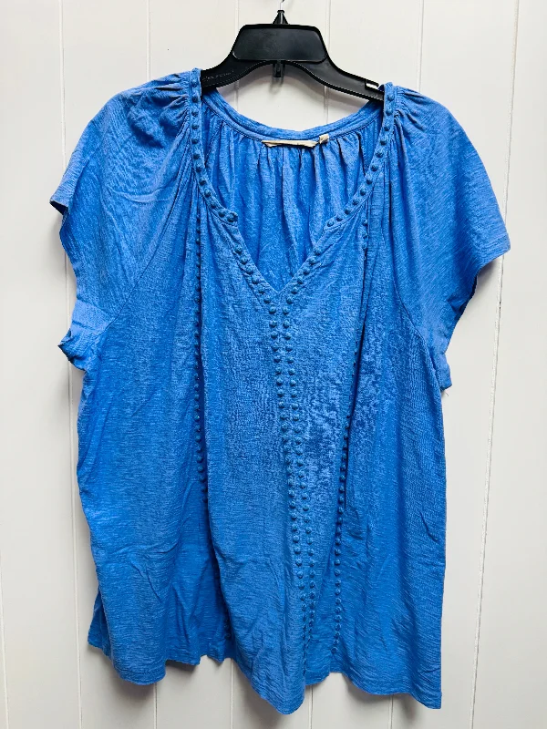 Top Short Sleeve By Soft Surroundings In Blue, Size: 3x