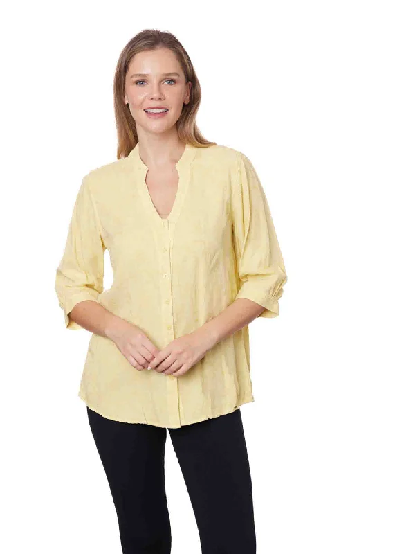 Tianello TENCEL™ Jacquard Garment Dyed "Hali" Blouse - S