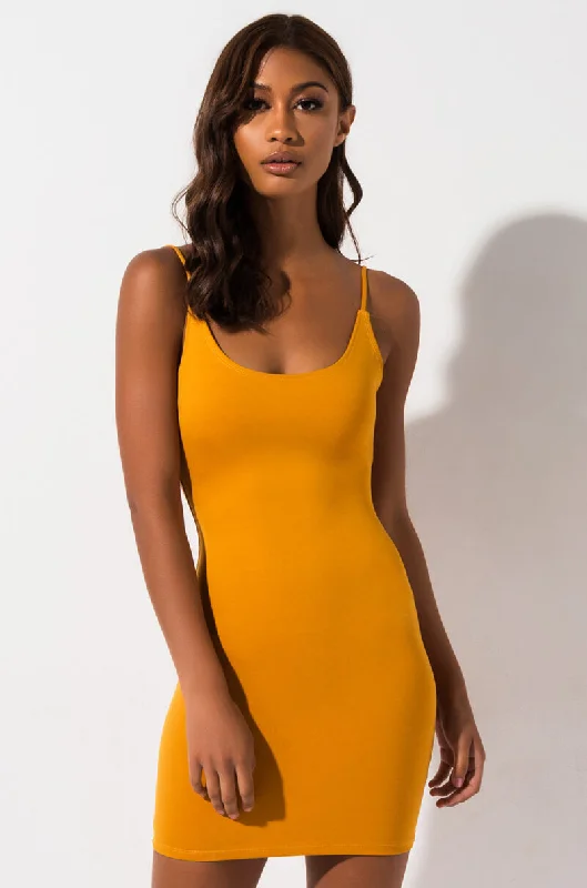 REYLA MINI BODYCON DRESS DARK YELLOW