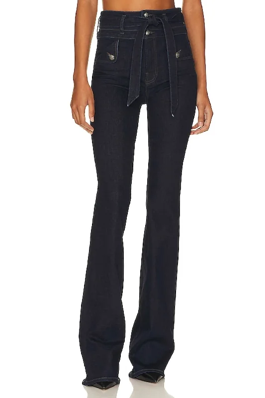 Giselle High Rise Skinny Flare Jean In Indigo