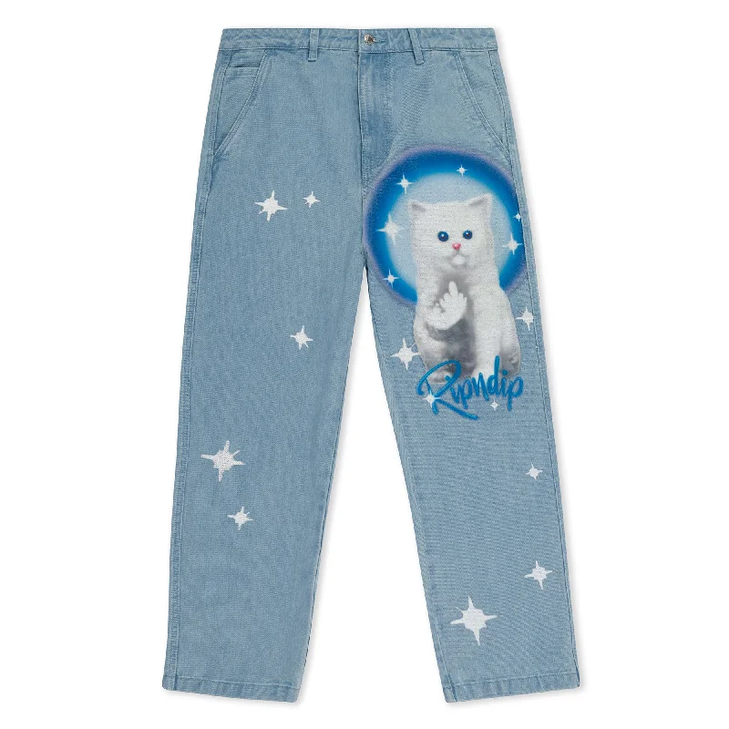 Sprinkles Wide Leg Denim Pants (Medium Wash)