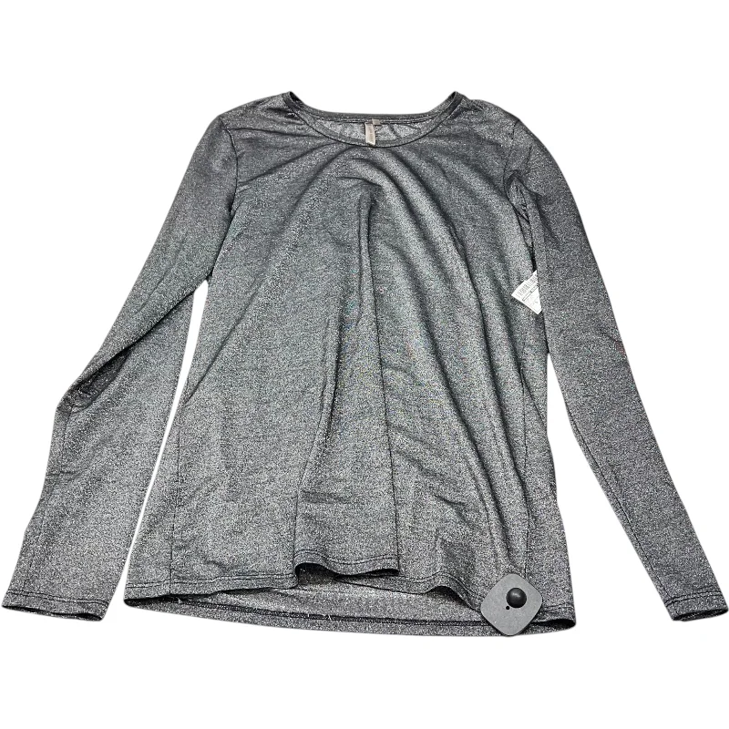 Top Long Sleeve By Banana Republic In Silver, Size: S