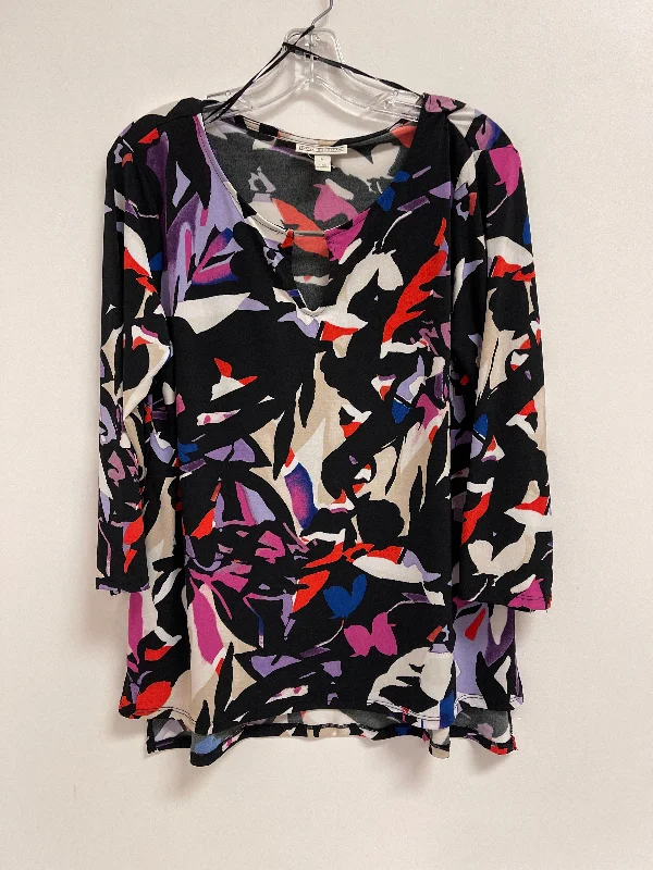 Top Long Sleeve By Dana Buchman In Multi-colored, Size: L