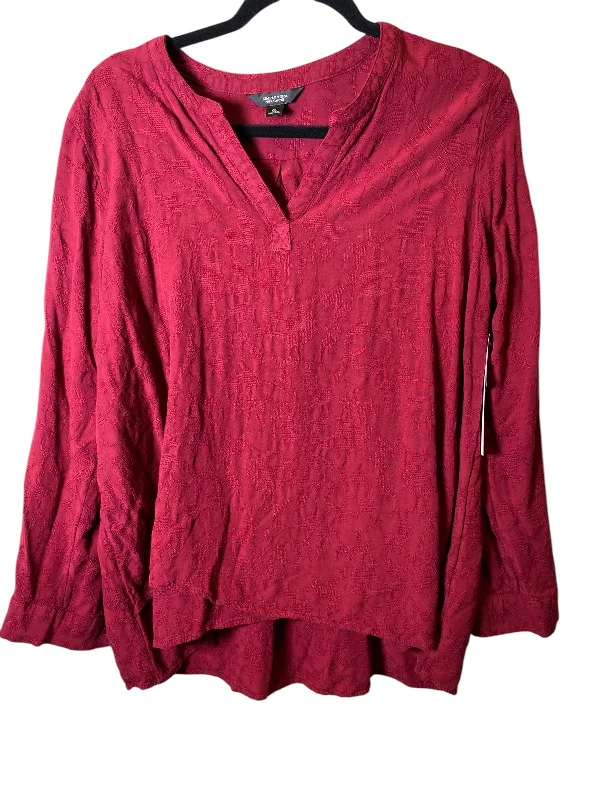 Top Long Sleeve By Simply Vera In Red, Size: Xl