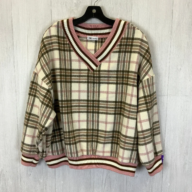 Top Long Sleeve By Studio In Plaid Pattern, Size: Xl