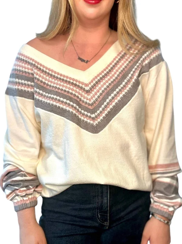 Weightless Oversized Knit Top In Beige