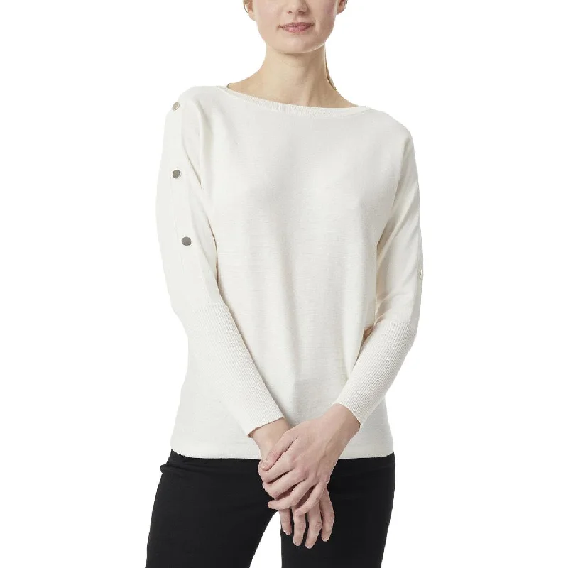 Womens Embellished Crew Neck Pullover Sweater