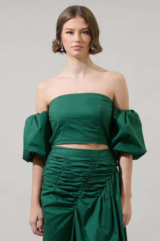 Jadey Elvie Smocked Cropped Top