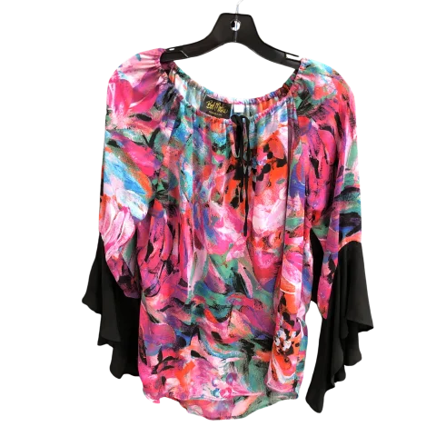 Top 3/4 Sleeve By Bob Mackie Qvc In Multi-colored, Size: M