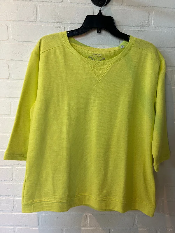 Top 3/4 Sleeve By Sonoma In Yellow, Size: L