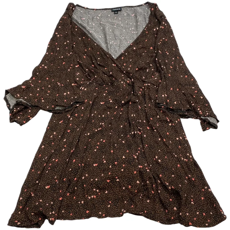 Top 3/4 Sleeve By Torrid In Brown, Size: 4x