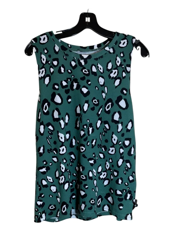 Top Sleeveless By Clothes Mentor In Green & White, Size: M