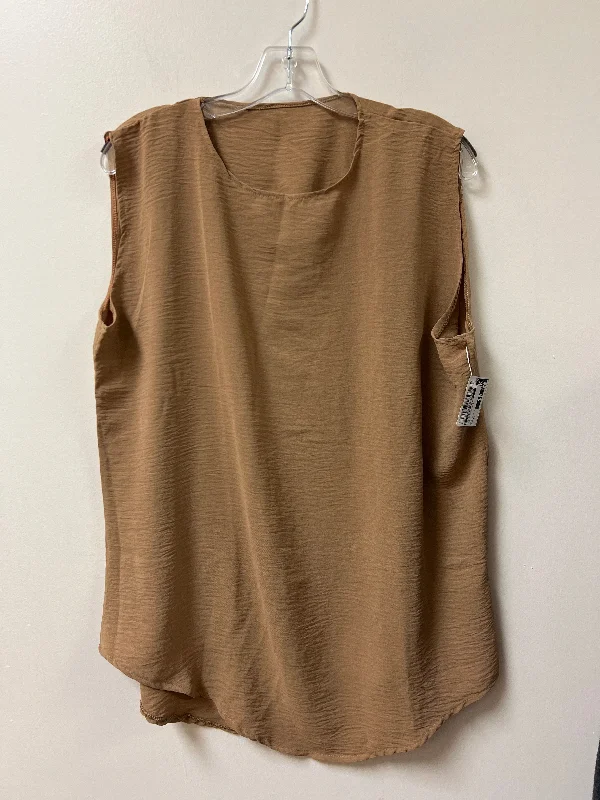 Top Sleeveless By Clothes Mentor In Tan, Size: Xl