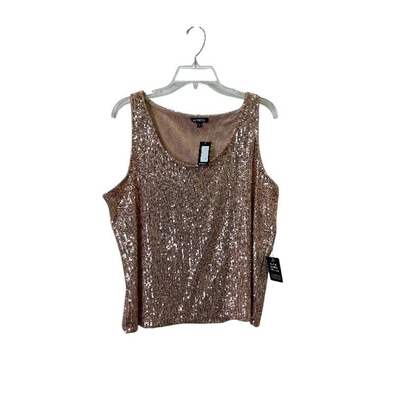 Top Sleeveless By Express In Gold, Size:Xl