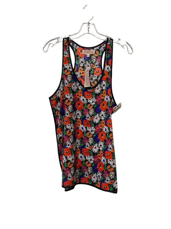 Top Sleeveless By Philosophy In Floral Print, Size: L